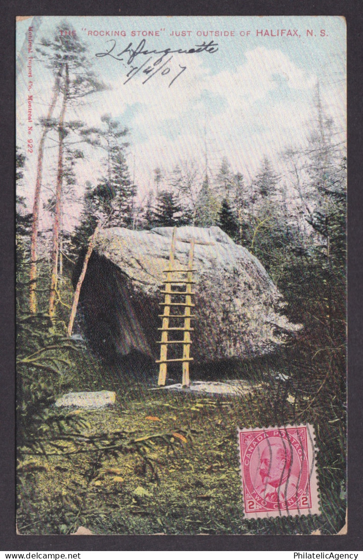 Postcard, CANADA, Halifax, "Rocking Stone"