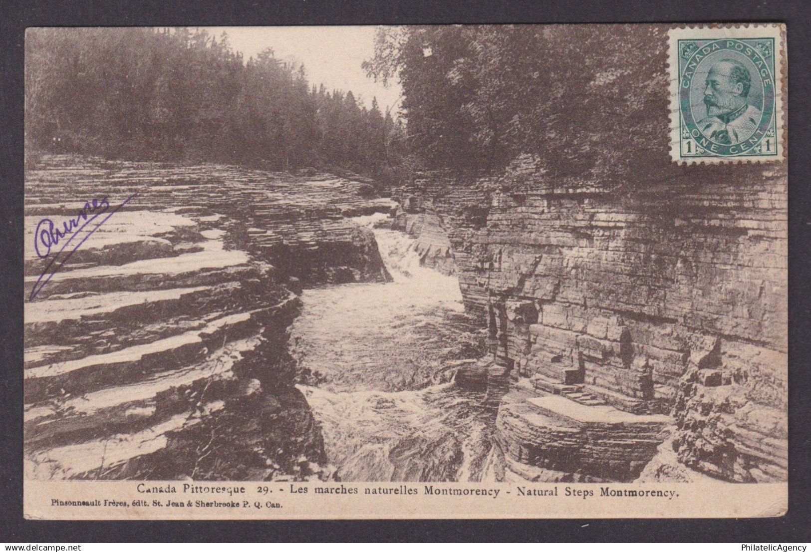 Postcard, CANADA, Montmorency Falls, Natural Steps Montmorency