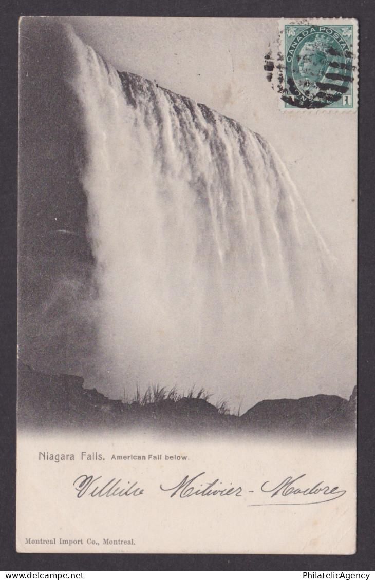 Postcard, CANADA, Niagara Falls, American Falls below