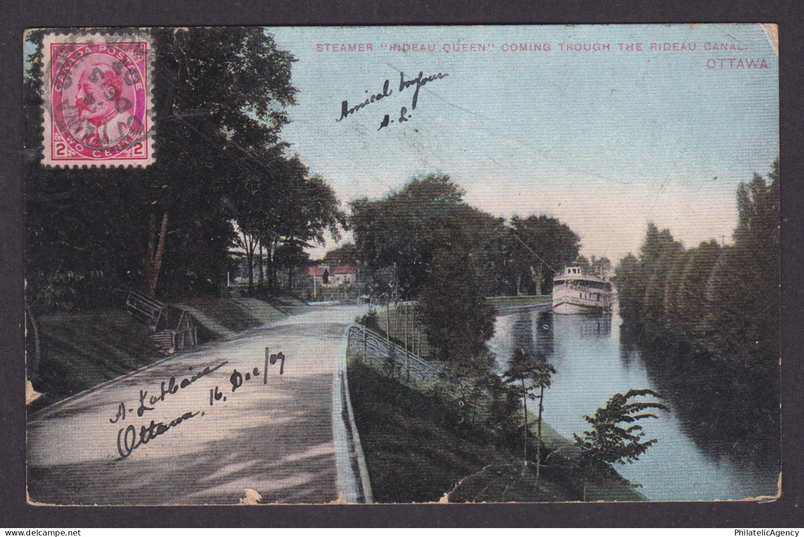 Postcard, CANADA, Ottawa, Steamer "Rideau Queen"