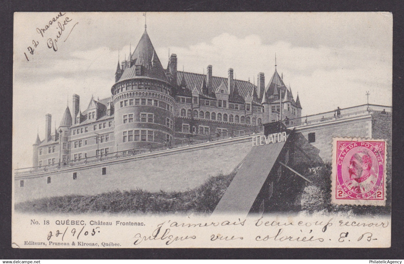 Postcard, CANADA, Quebec, Chateau Frontenac