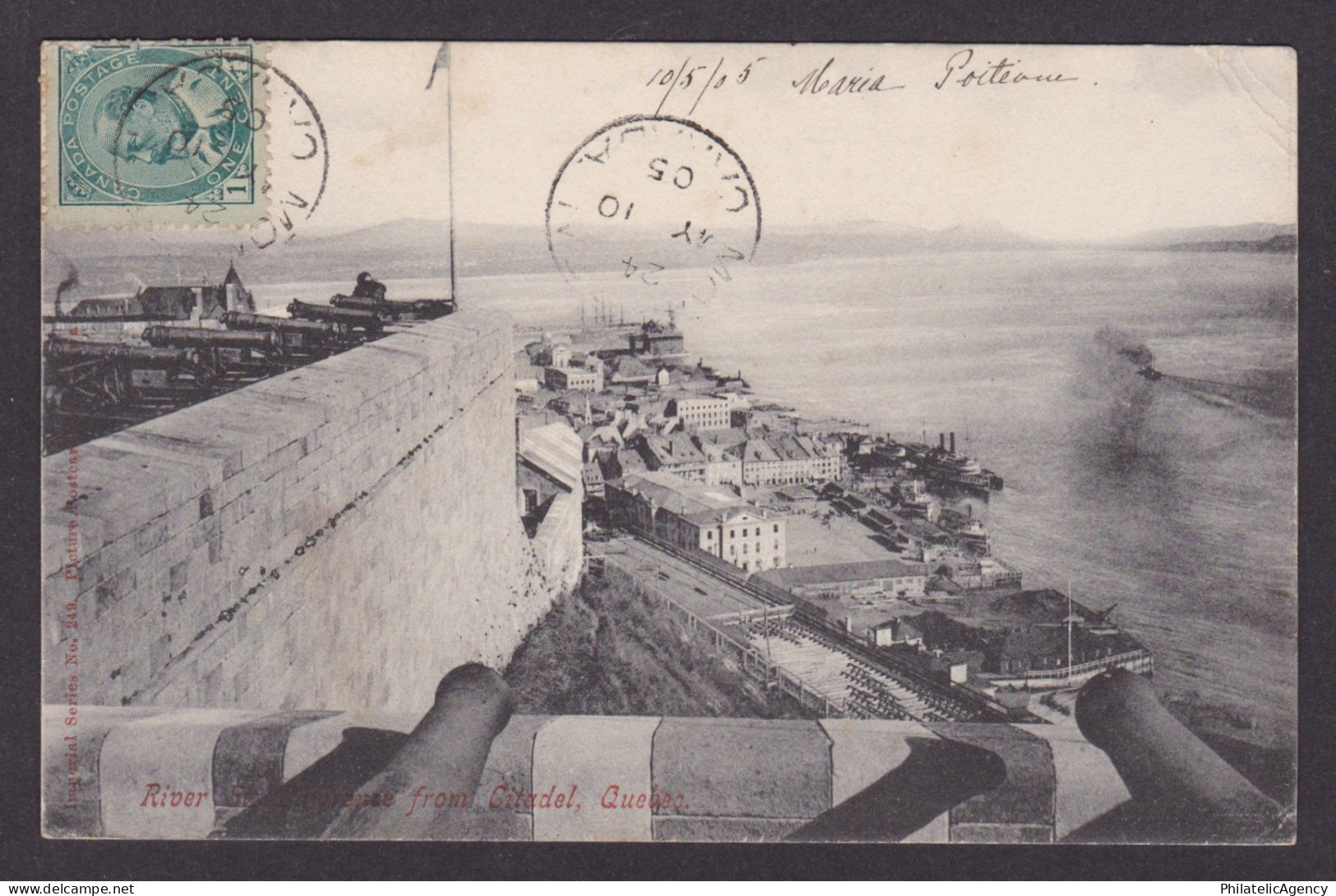 Postcard, CANADA, Quebec, River St. Lawrence from Citadel
