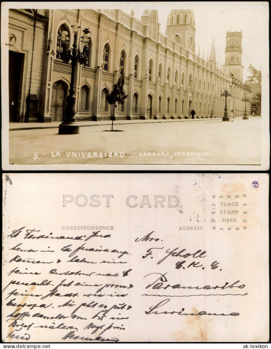 Postcard Caracas La Universidad 1939  Columbia Kolumbien