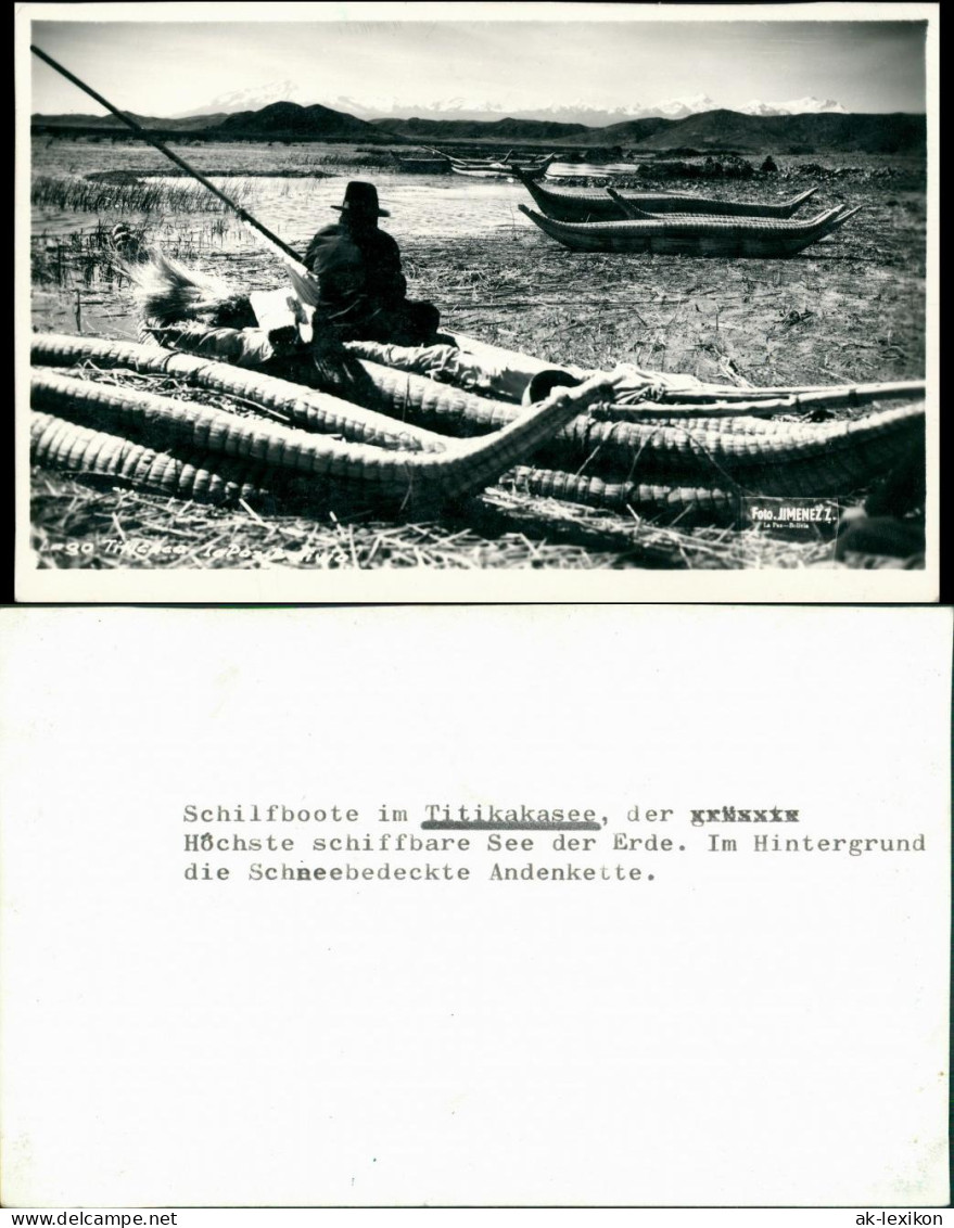 Postcard Copacabana (Bolivien) Schifbbote Titicacasee 1930