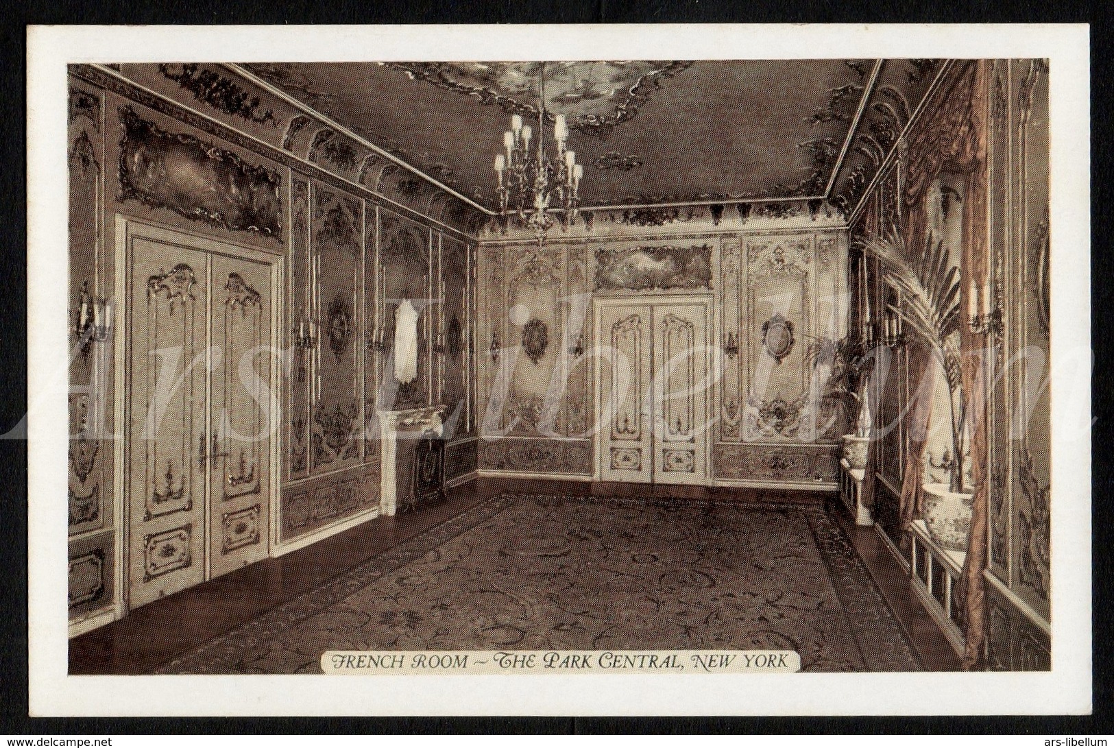 Postcard / CPA / New York / 2 scans / French Room / The Park Central / Lumitone / unused