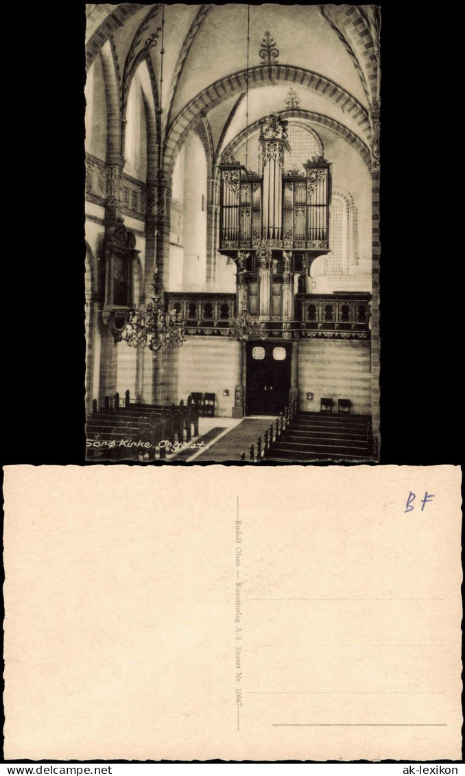 Postcard .Dänemark - Kloster Kirche Sorø Orgelet 1950