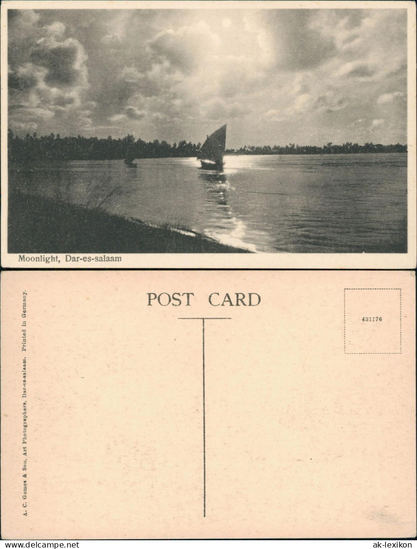 Postcard Daressalam Moonlight, Tanzania Tansania DSWA Kolonie 1926
