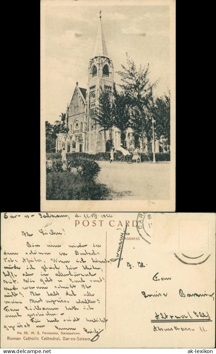 Postcard Daressalam Roman Catholic Cathedral 1924