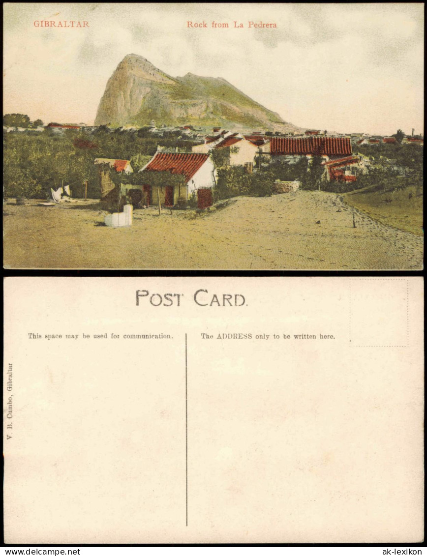 Postcard Gibraltar Panorama GIBRALTAR Rock from La Pedrera 1910