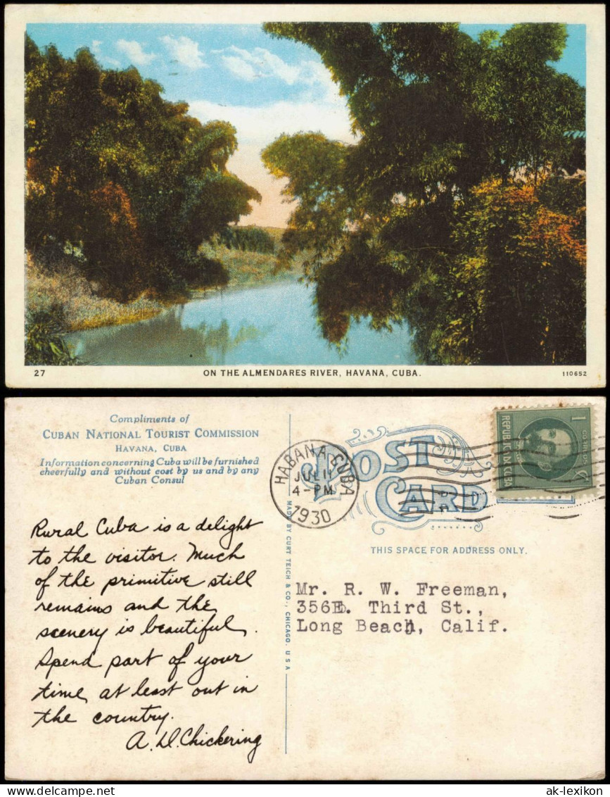 Postcard Havanna La Habana On the Almedares River 1930  Cuba Kuba