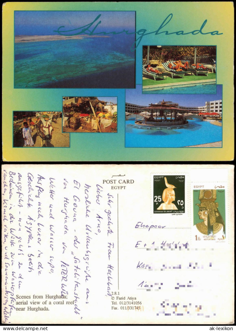 Postcard Hurghada Mehrbildkarte des Urlaubsortes 2000