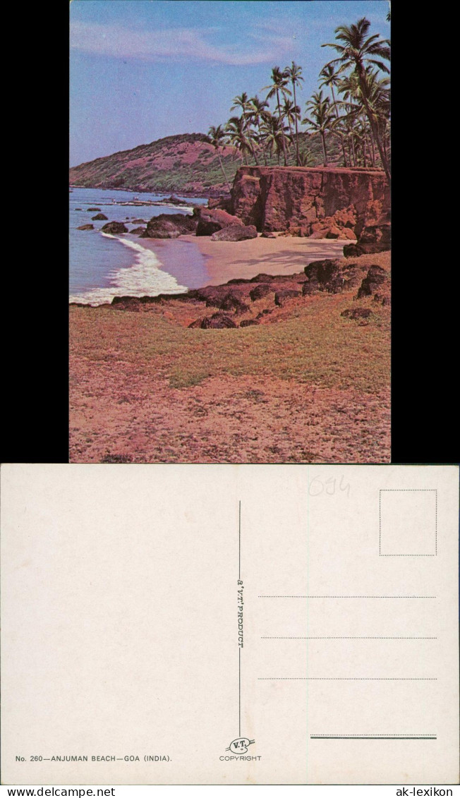 Postcard .Indien ANJUMAN BEACH-GOA (INDIA) 1970