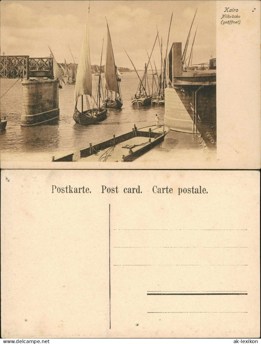 Postcard Kairo القاهرة Nilbrücke 1912