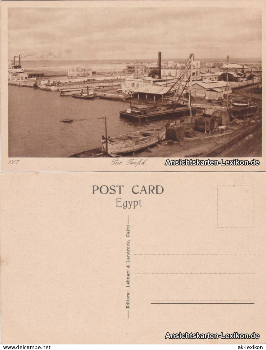 Postcard Kairo القاهرة Port Tenefick 1920