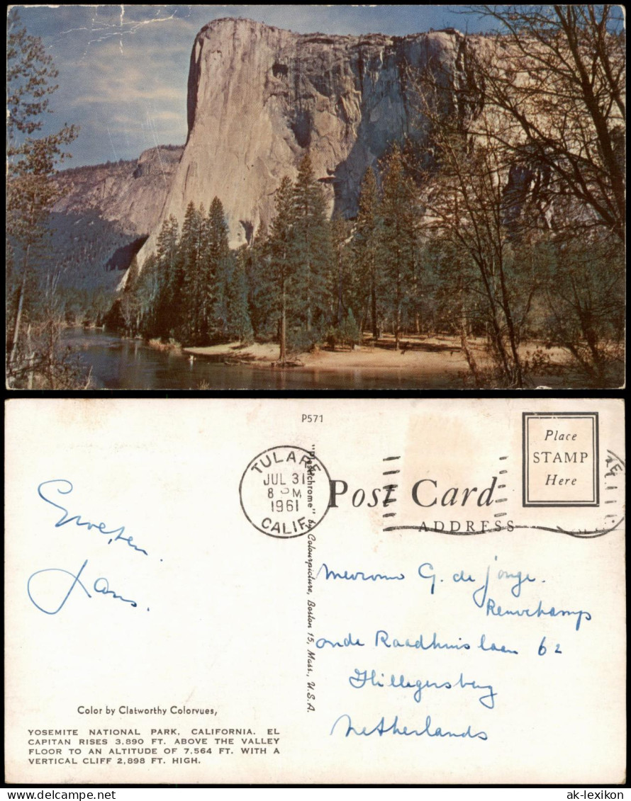 Postcard Kalifornien El Capitan Yosemite National Park 1961