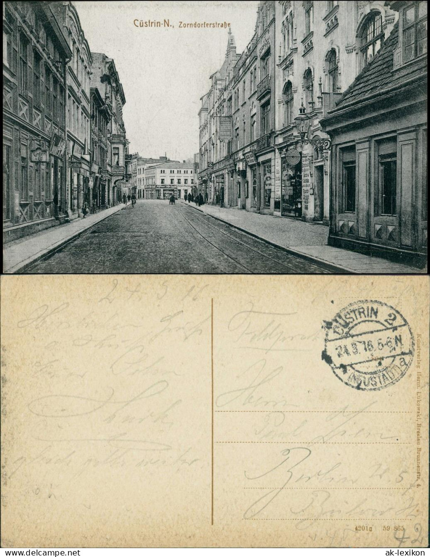 Postcard Küstrin Kostrzyn nad Odrą Zorndorfer Straße 1916