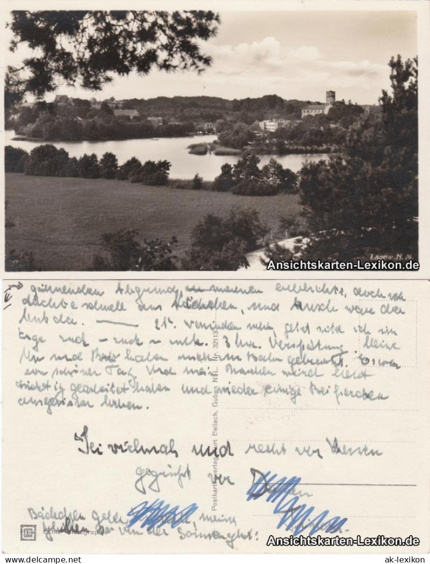 Postcard Lagow agów Totalansicht 1932