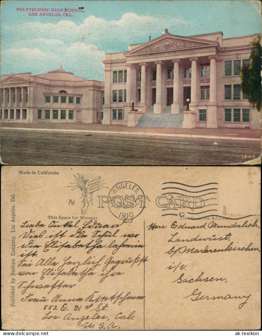 Postcard Los Angeles Los Angeles POLYTECHNIC HIGH SCHOOL 1910