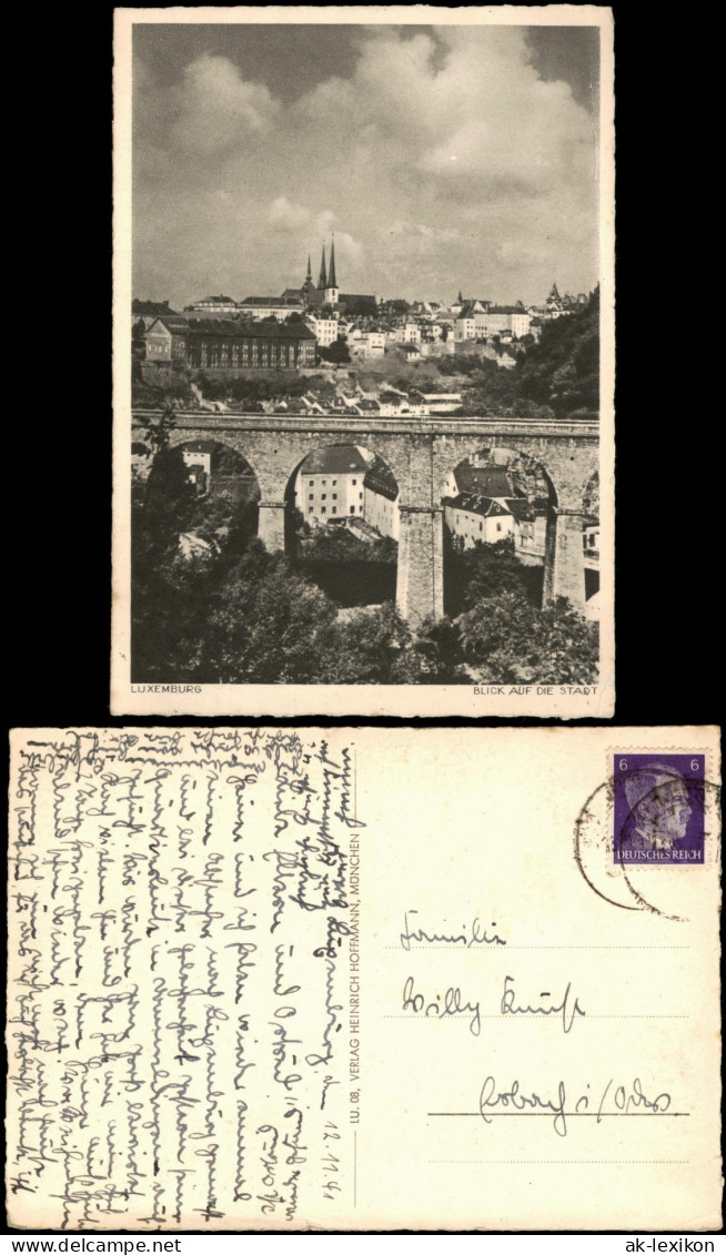 Postcard Luxemburg Panorama-Ansicht BLICK AUF DIE STADT 1941