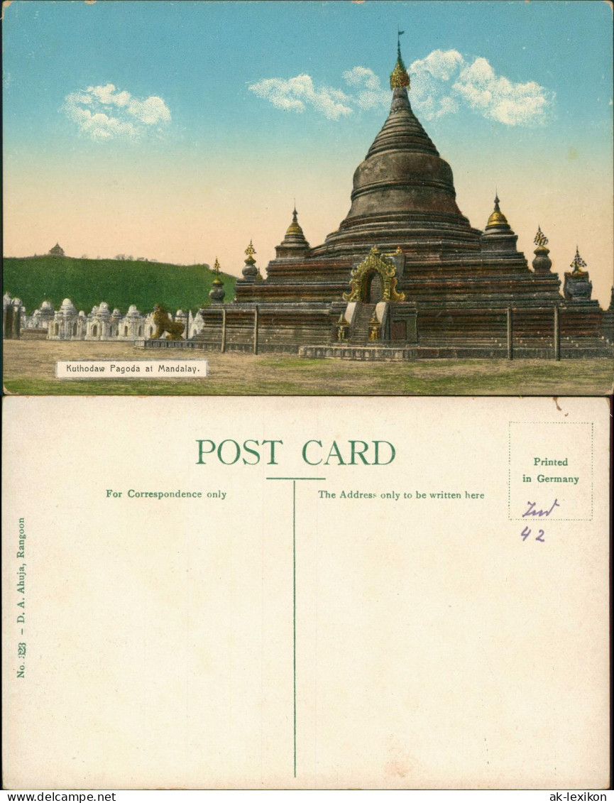 Postcard Mandalay Burma Kuthodaw Pagoda Myanmar 1914
