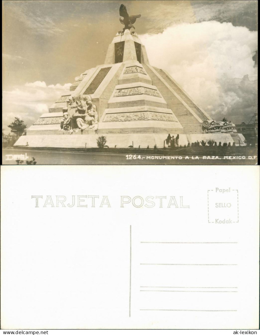 Postcard Mexiko-Stadt Ciudad de México (D. F.) Monumento a la Raza 1950