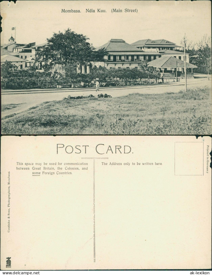 Postcard Mombasa Ndia Kuu. Main Street 1913  Kenia