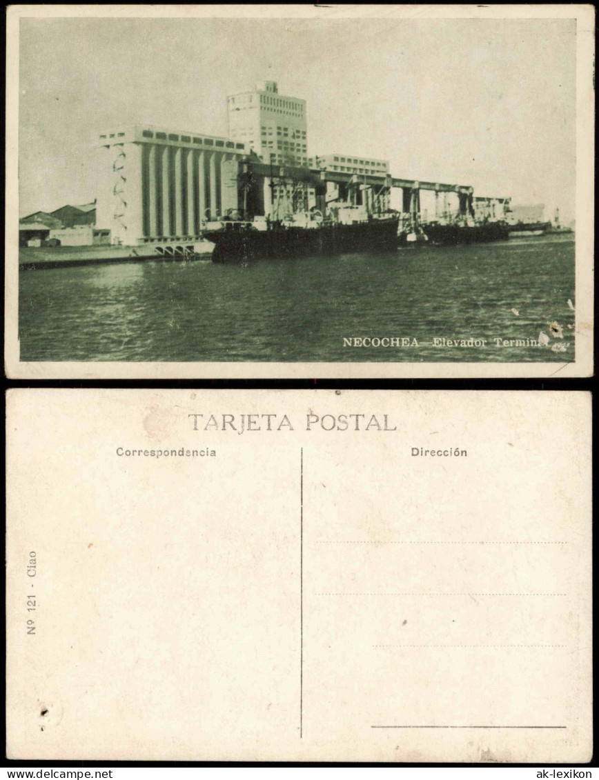 Postcard Necochea Elevador Termina 1938  Argentinien Argentinia