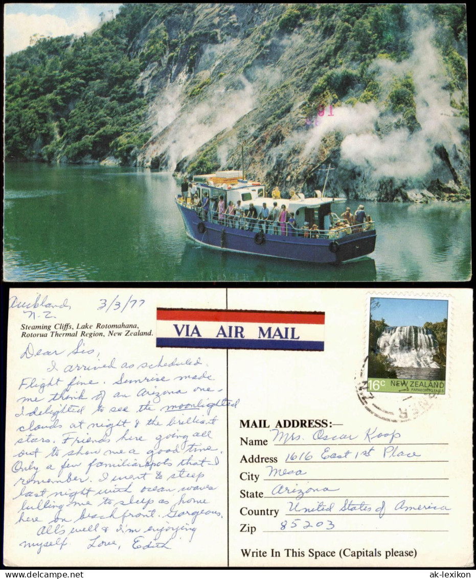Postcard Neuseeland New Zealand Steaming Cliffs Rotomahana 1971  Via Airmail