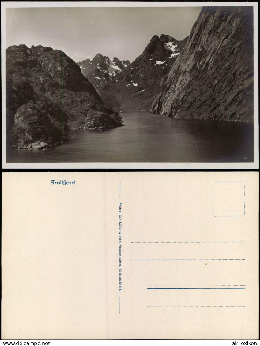 Postcard Norwegen Allgemein Trollfjord Norwegen Norge Norway 1929