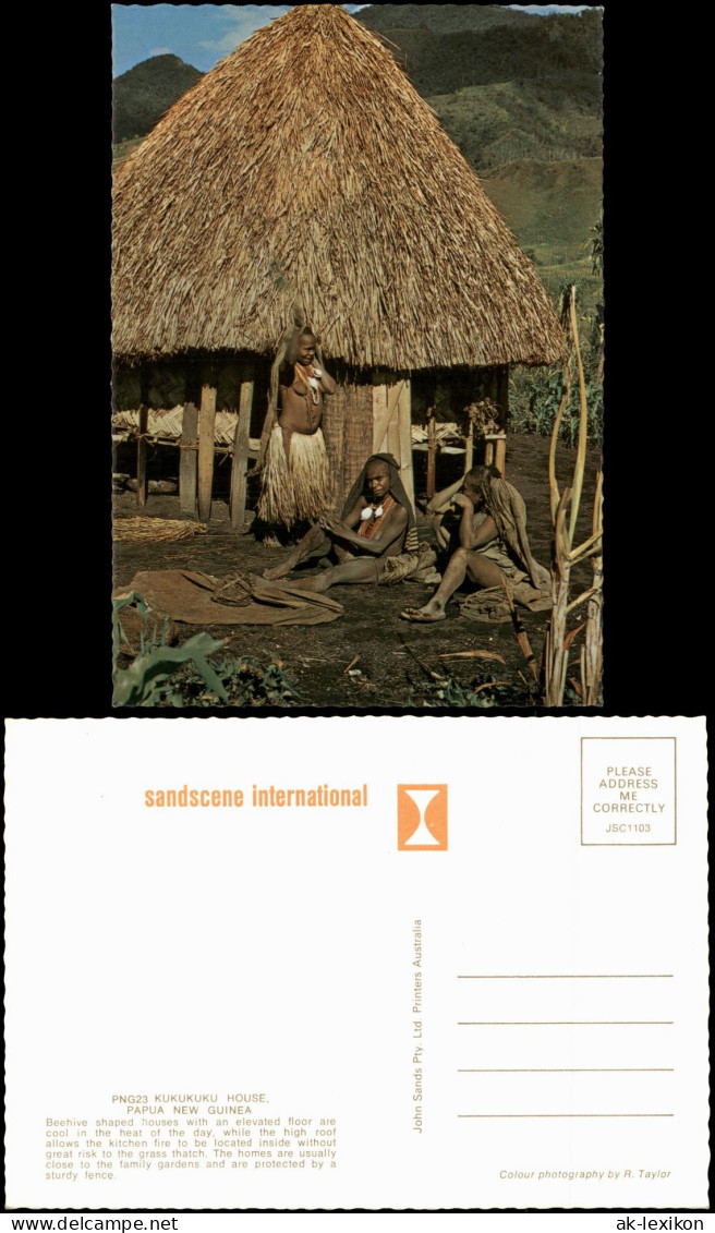 Postcard .Papua Kukukuku House (Bienenkorbhaus) 1970