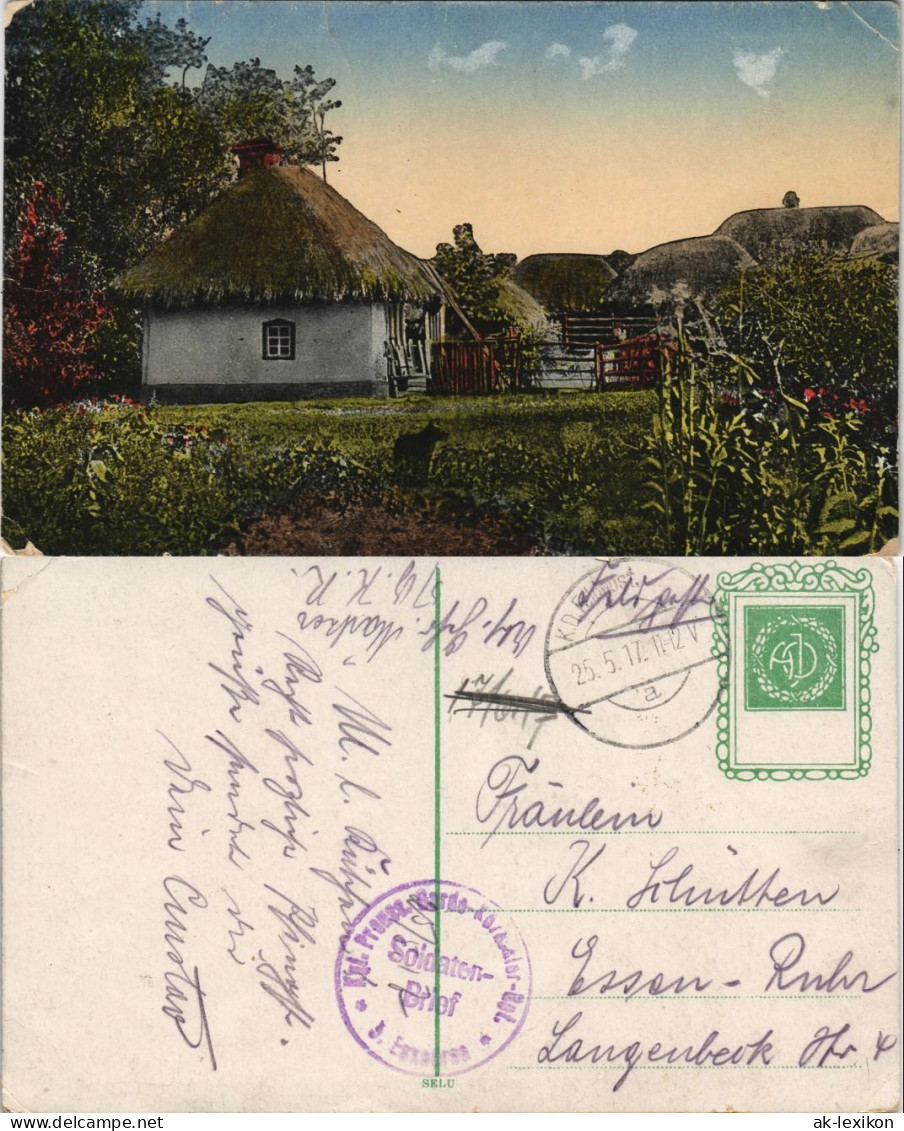 Postcard Polen Polska Polen / Polska - Dorf gel. Feldpost 1917
