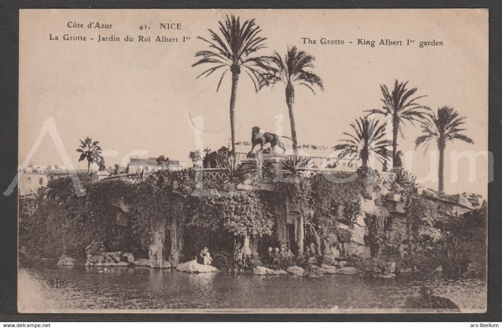 Postcard / ROYALTY / Belgique / België / Roi Albert I / Koning Albert I / Côte d'Azur / Nice / Jardin du Roi Albert Ier