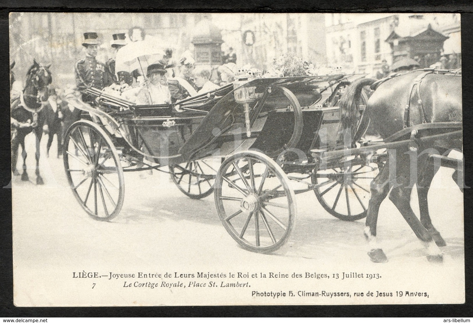 Postcard / ROYALTY / Belgique / België / roi Albert I / reine Elisabeth / joyeuse entrée famille royale / Liège / 1913