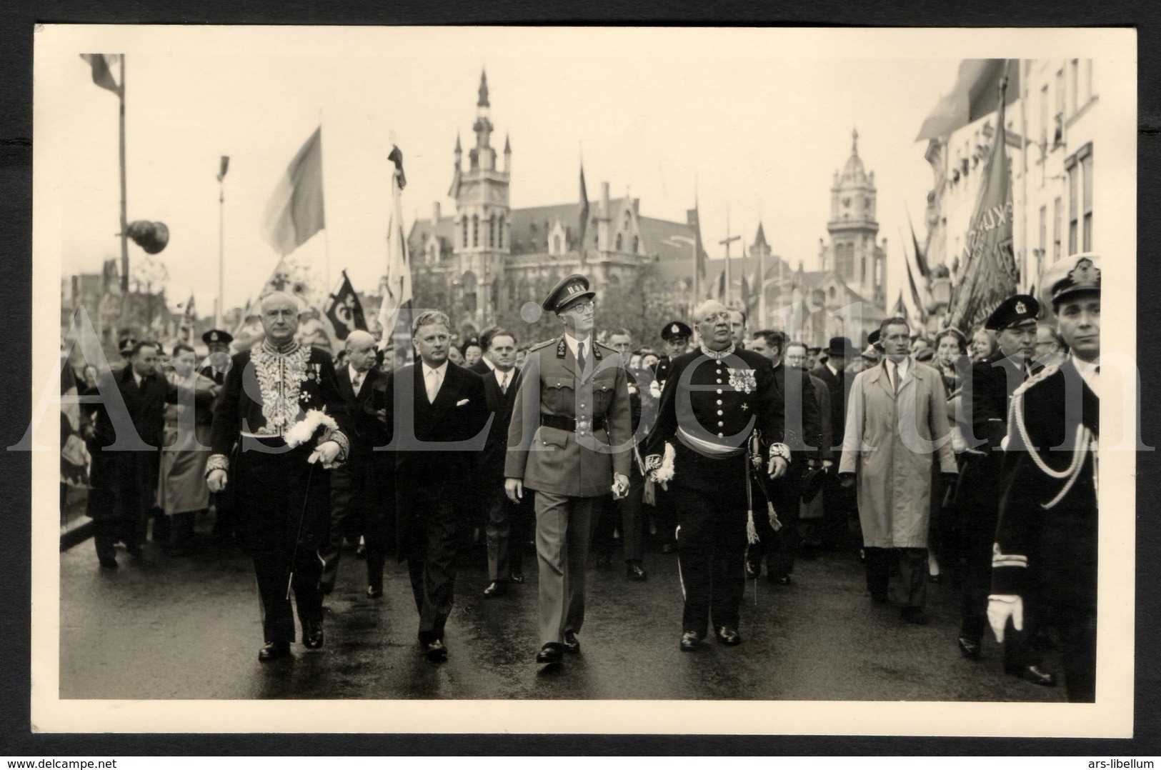 Postcard / ROYALTY / Belgique / België / roi Baudouin / koning Boudewijn / Nieuwkerken-Waas / 1956