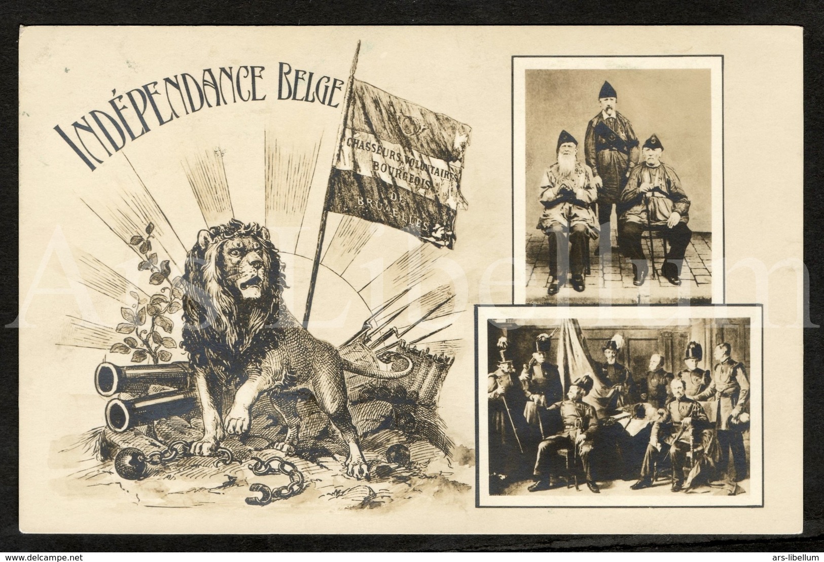 Postcard / ROYALTY / Indépendance Belge / Chasseurs voluntaires Bourgeois de Bruxelles / 1830 / used / 1905