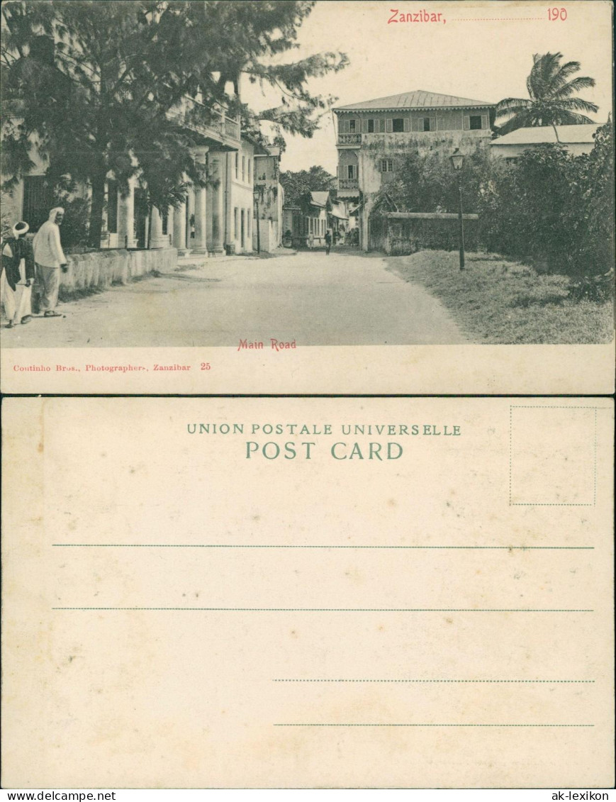 Postcard Sansibar Zanzibar زنگبار‎ Main Road 1906  Tansania Tanzania