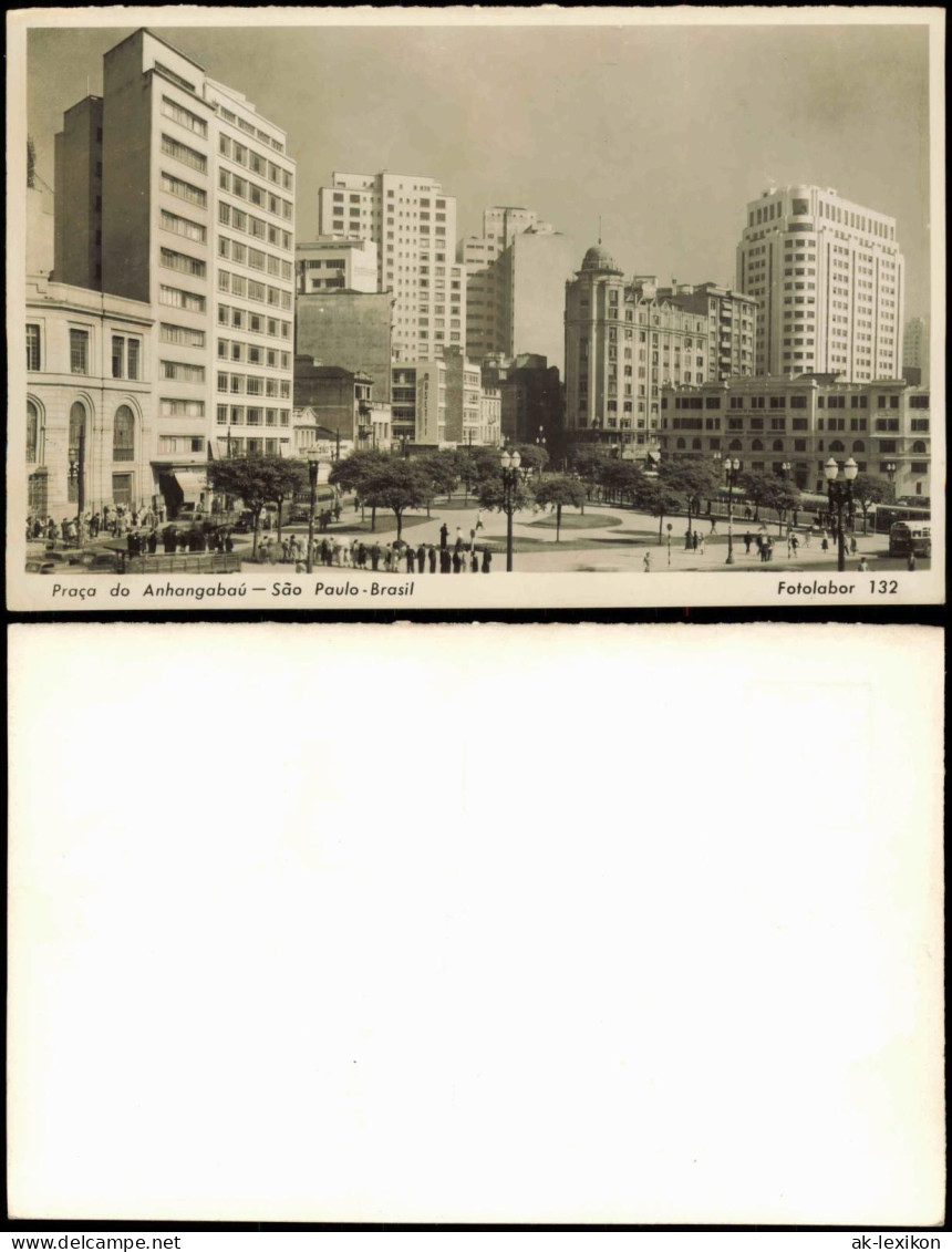 Postcard Sao Paulo Praça do Anhangabaú São Paulo-Brasil 1950