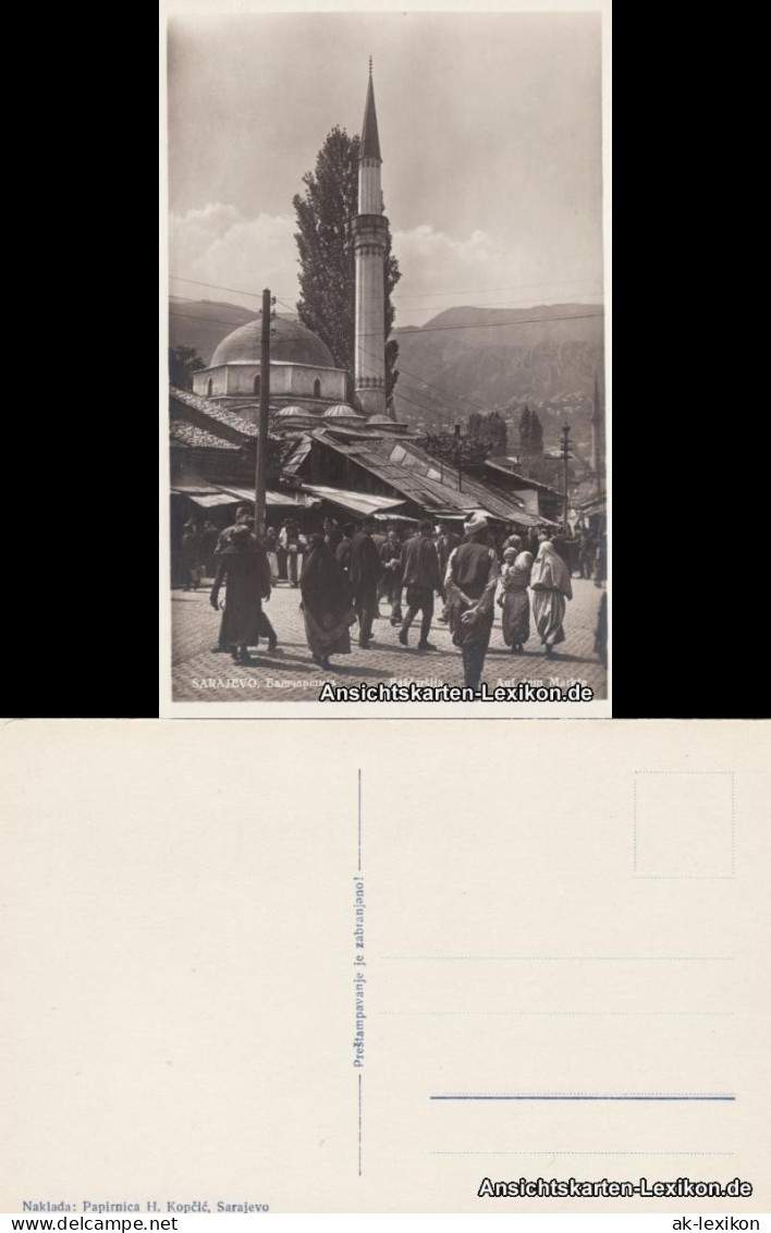 Postcard Sarajevo Auf dem Markte 1933