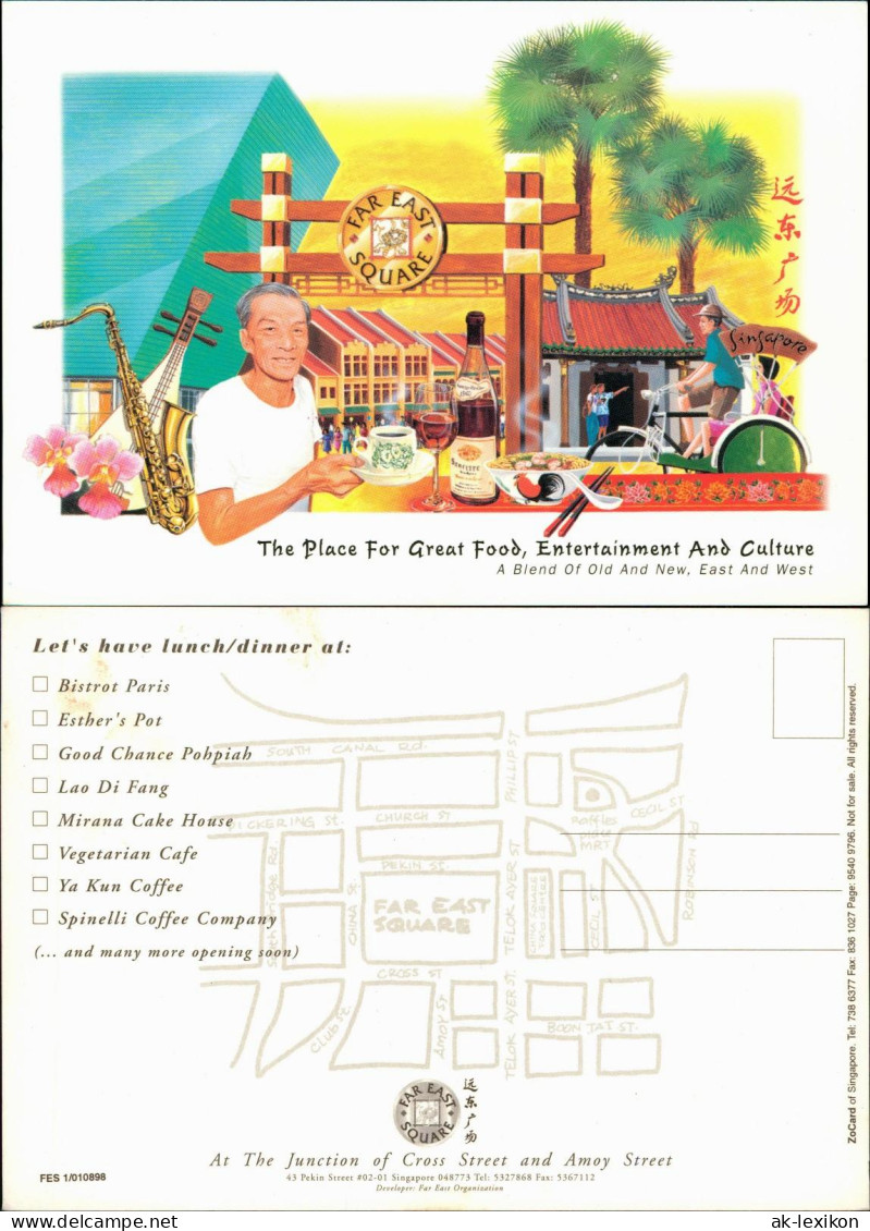 Postcard Singapur Far East Square Lokalität (Werbekarte) 2000