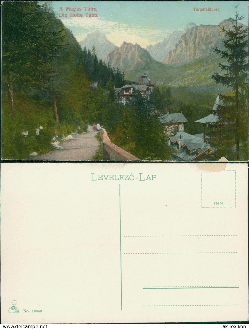 Postcard .Slowakei A Magas Tátra Hohe Tátra Tarpatakfüred 1914