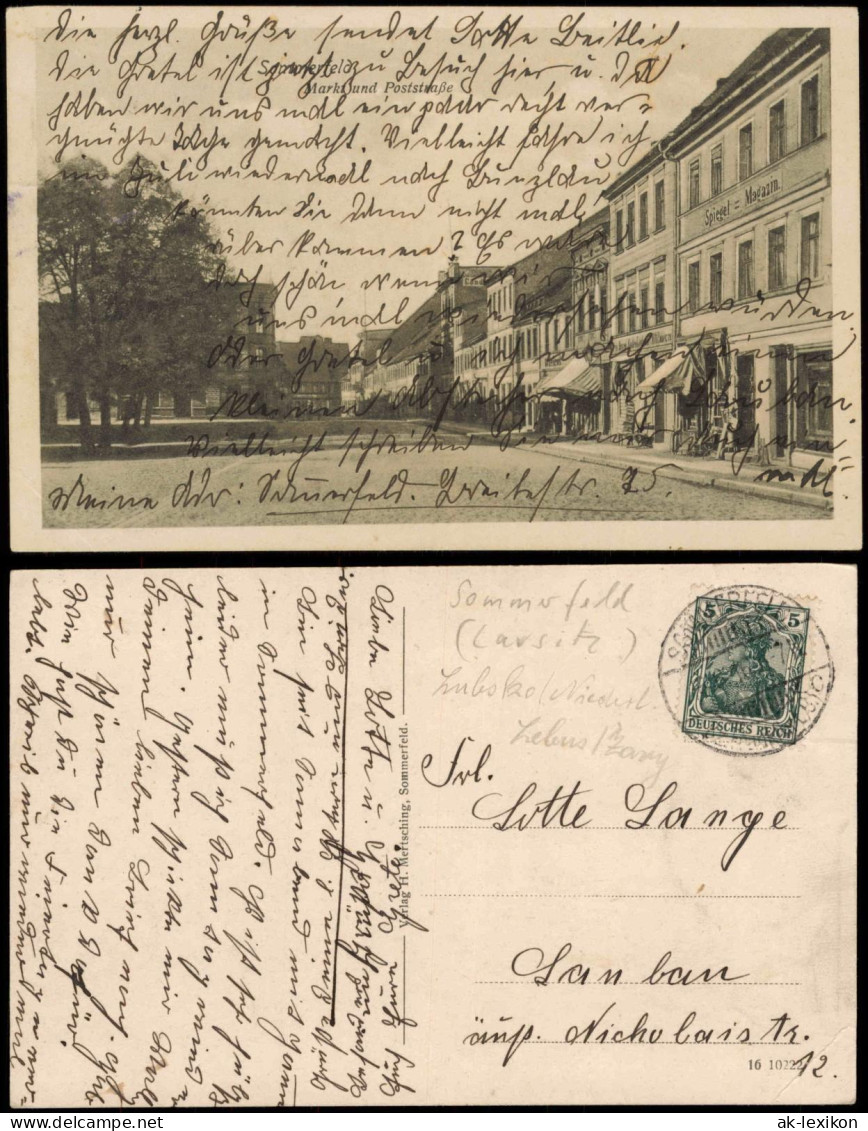 Postcard Sommerfeld (Neumark) Lubsko Poststraße Lausitz Neumark 1912
