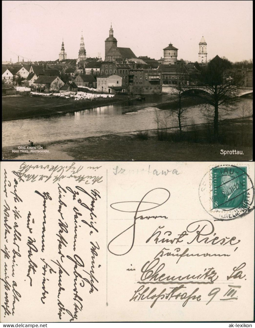 Postcard Sprottau Szprotawa Blick auf die Stadt 1929