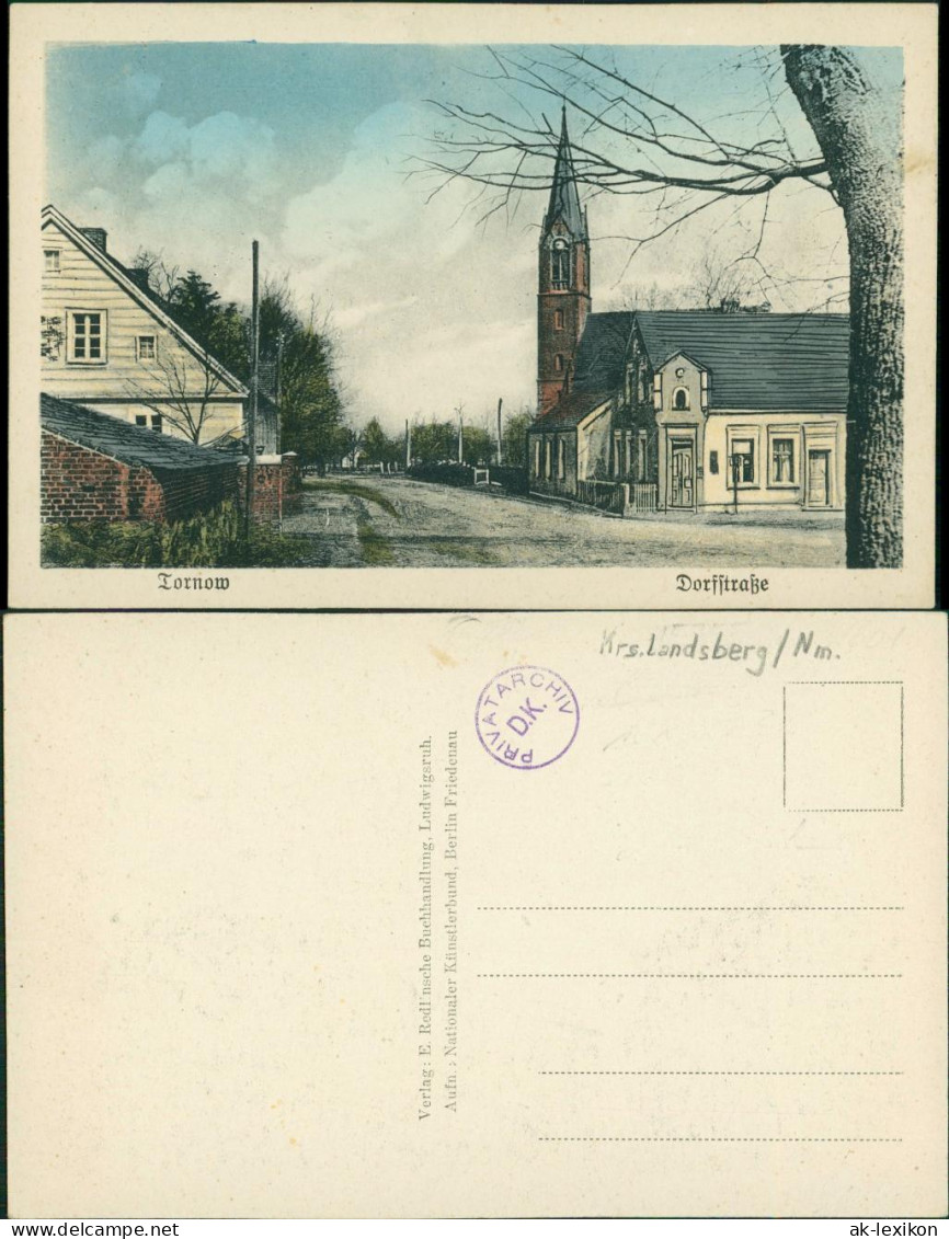 Postcard Tornow-Ludwigsruh Tarnów Dorfstrasse Gorzow Landsberg Warthe 1922
