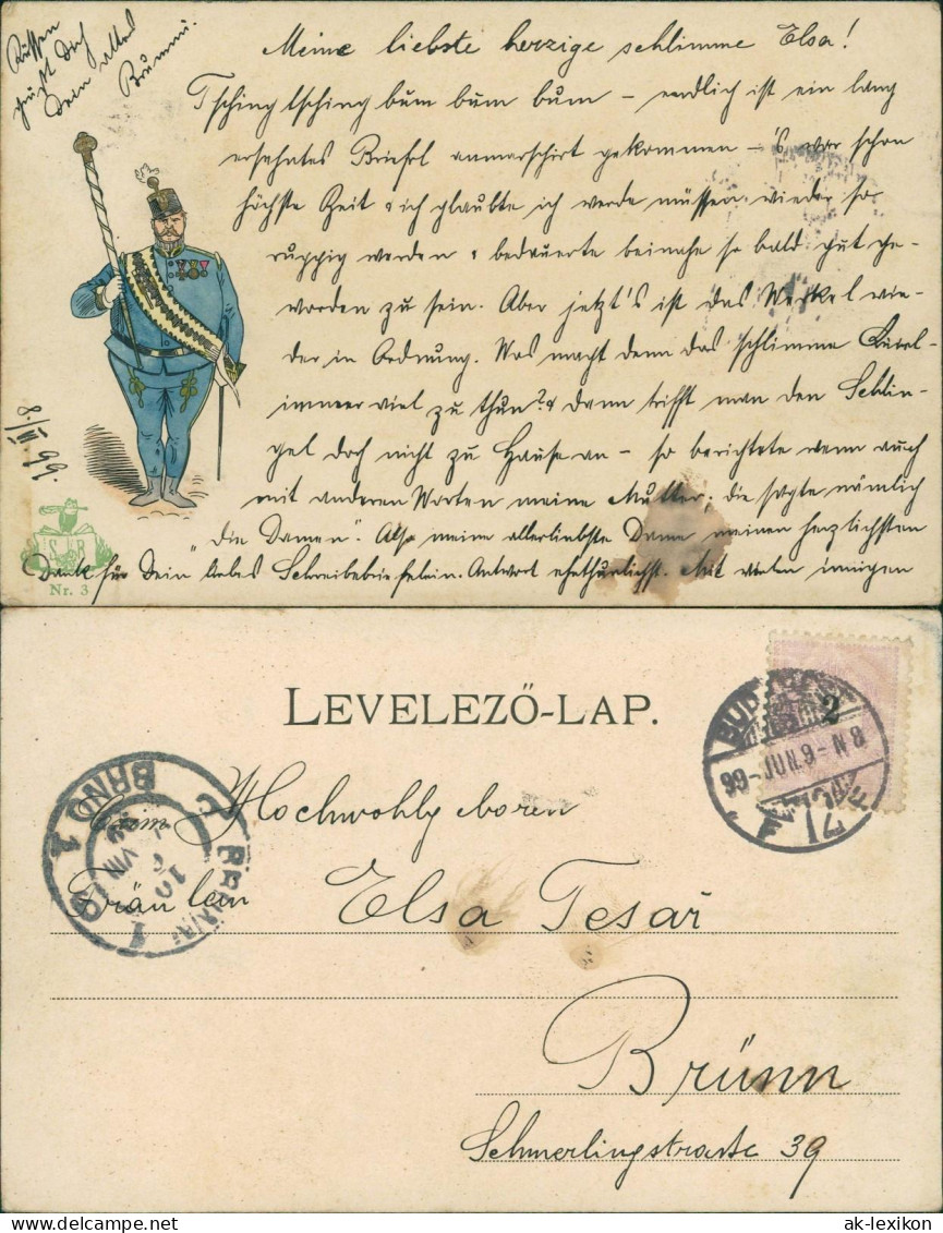 Postcard .Ungarn Ungarn KuK Offizier Künstlerkarte 1899