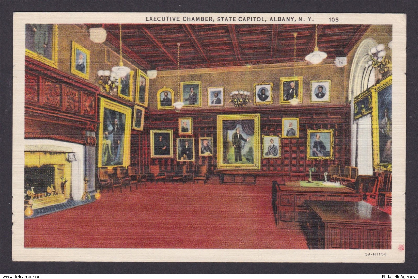 Postcard, United States, Albany NY, Executive Chamber, State Capitol
