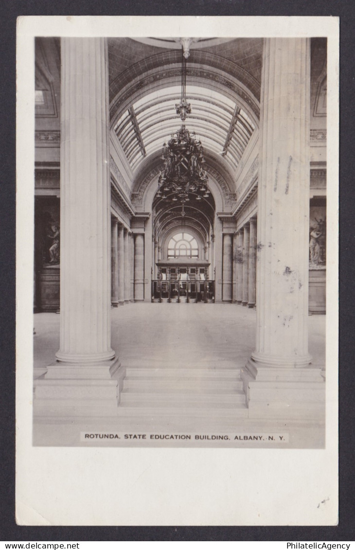Postcard, United States, Albany NY, State Education Building, Rotunda