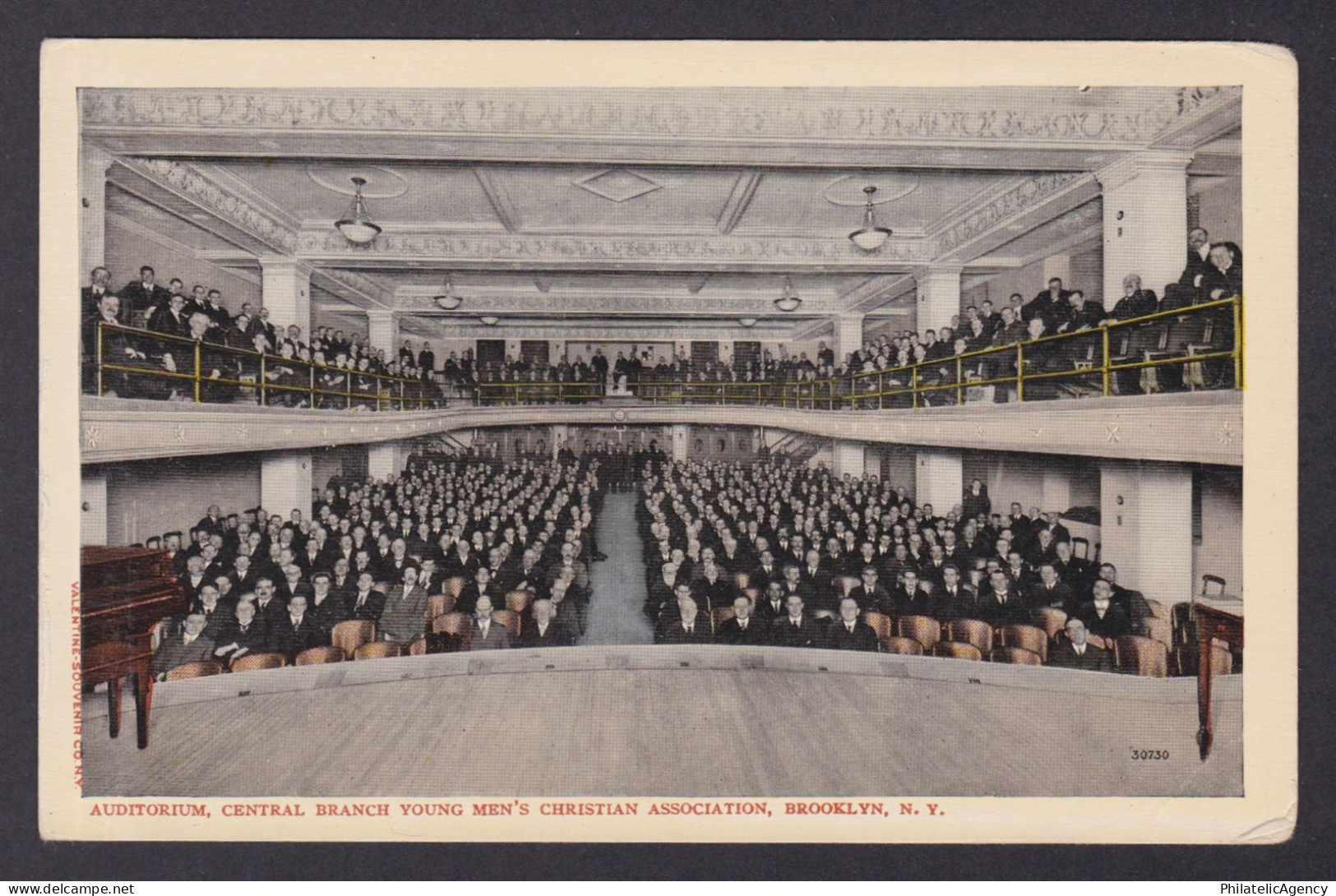Postcard, United States, Brooklyn NY, Auditorium, Central Branch YMCA
