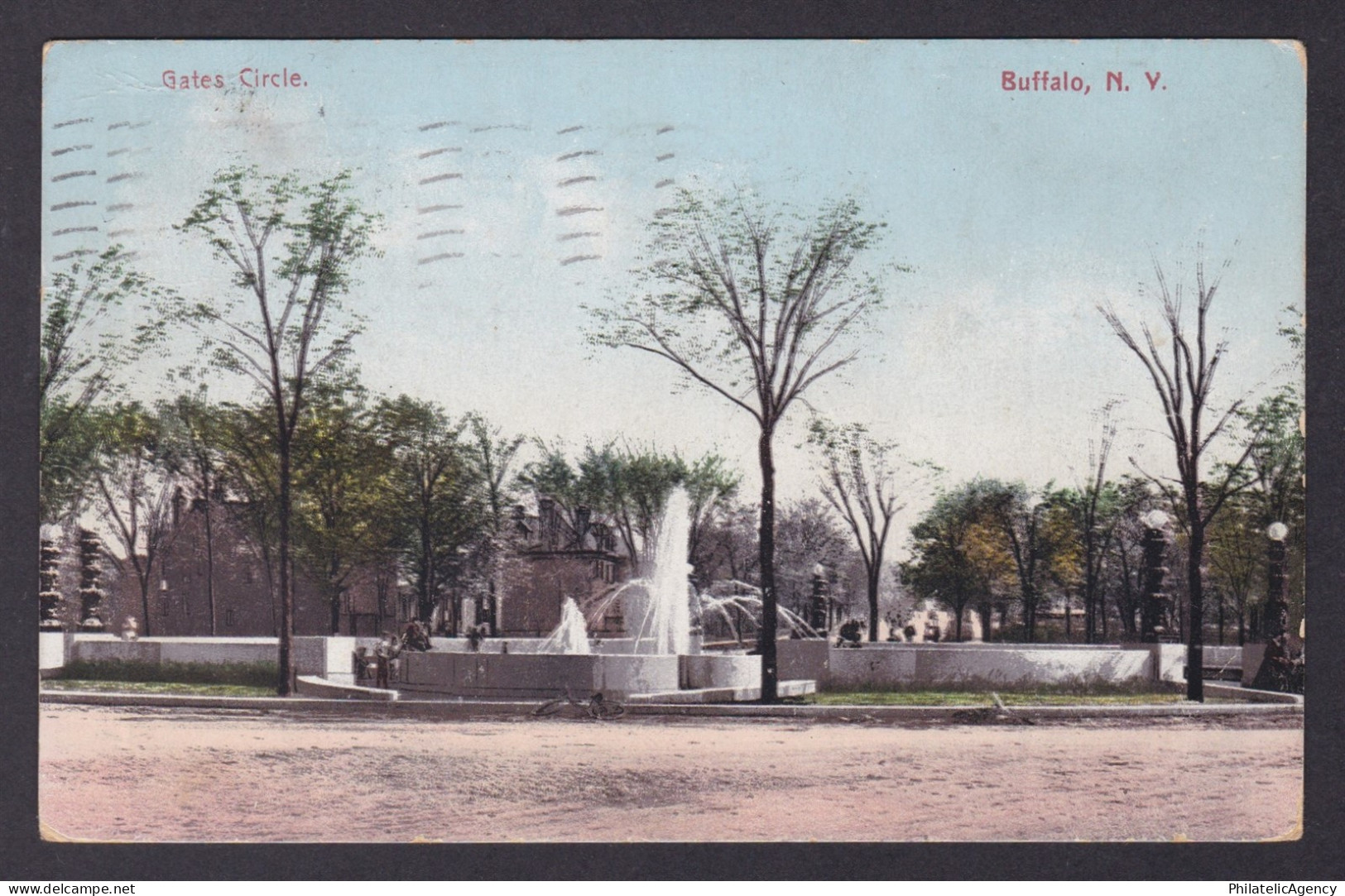 Postcard, United States, Buffalo NY, Gates Circle