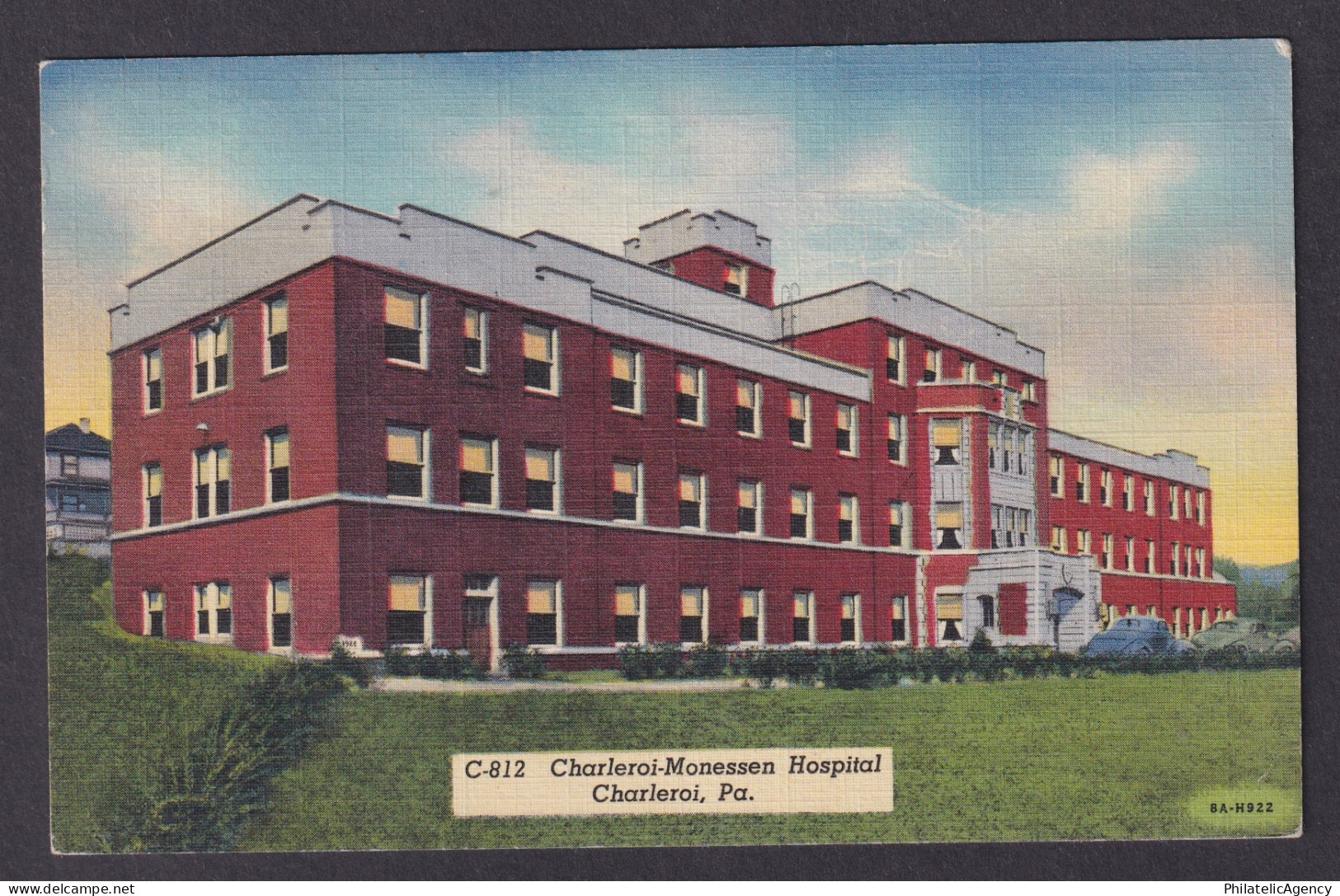 Postcard, United States, Charleroi PA, Charleroi-Monessen Hospital