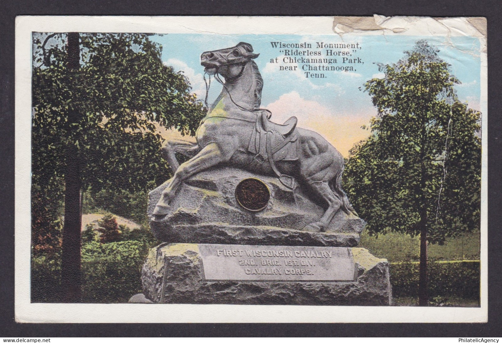 Postcard, United States, Chattanooga TN, Wisconsin Monument,, Chickamanga Park